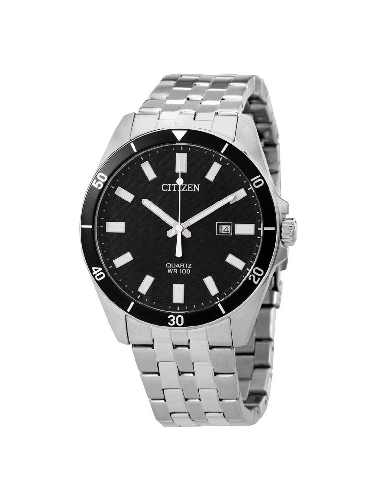 Nwt Citizen Quartz Black Dial Stainless Steel Men's Watch